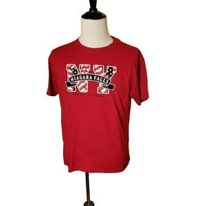 Niagara Falls T Shirt Large Red NY‎ New York Tourist Souvenir American Flag